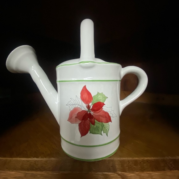 Block Bernarda Poinsettia Ceramic Water Can - Picture 1 of 10